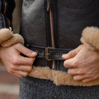 New Men's B3 RAF Aviator Sheepskin Shearling Brown Leather Jacket