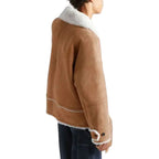 Aviator Flight B3 Bomber Sheepskin Pilot Brown Shearling Leather Jacket