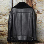 B3 Classic Bomber Shearling Sheepskin Motorcycle Leather Jacket