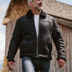 Black Aviator Limited Edition B3 Bomber Shearling Leather Jacket