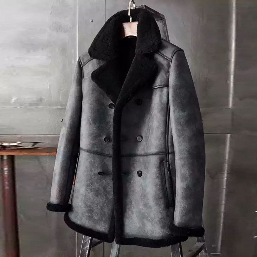 B3 Shearling Long Coat Overcoat B3 Hunting Jacket