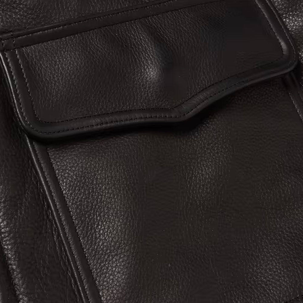 Bomber B3 Flight RAF Airforce Sheepskin Pilot Black Fur Shearling Leather Jacket