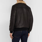 Bomber B3 Flight RAF Airforce Sheepskin Pilot Black Fur Shearling Leather Jacket