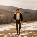 B3 Aviator Flying Sheepskin Jacket Shearling Bomber Leather Jacket Coat for Men Brown