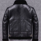 Mens Sheepskin Winter Fur Shearling Leather Coat Jacket