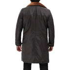 Dark Brown Shearling Leather Coat Mens