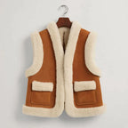Women's Brown B3 Shearling Leather Vest