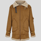 Men's Tan Suede B-3 Aviator Shearling Coat