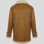Men's Tan Suede B-3 Aviator Shearling Coat