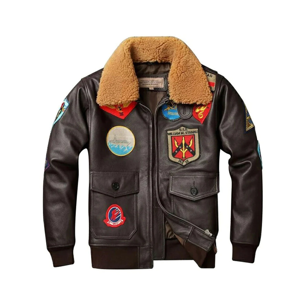 Mens B3 Top Gun Maverick Sheepskin Leather Bomber Jacket
