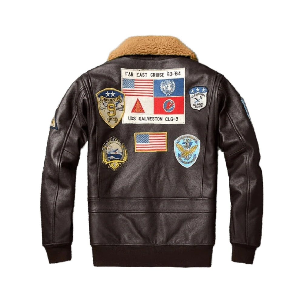 Mens B3 Top Gun Maverick Sheepskin Leather Bomber Jacket