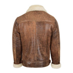 Sheepskin Bomber Pilot Fur Shearling Brown Leather Jacket