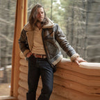 Sheepskin Brown Aviator Shearling Flying Fur Leather Jacket For Men