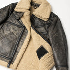 Sheepskin Brown Aviator Shearling Flying Fur Leather Jacket For Men