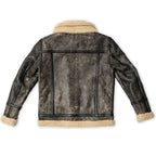 Sheepskin Brown Aviator Shearling Flying Fur Leather Jacket For Men