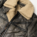 Sheepskin Brown Aviator Shearling Flying Fur Leather Jacket For Men