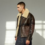 Men's Brown B-3 Shearling Bomber Jacket