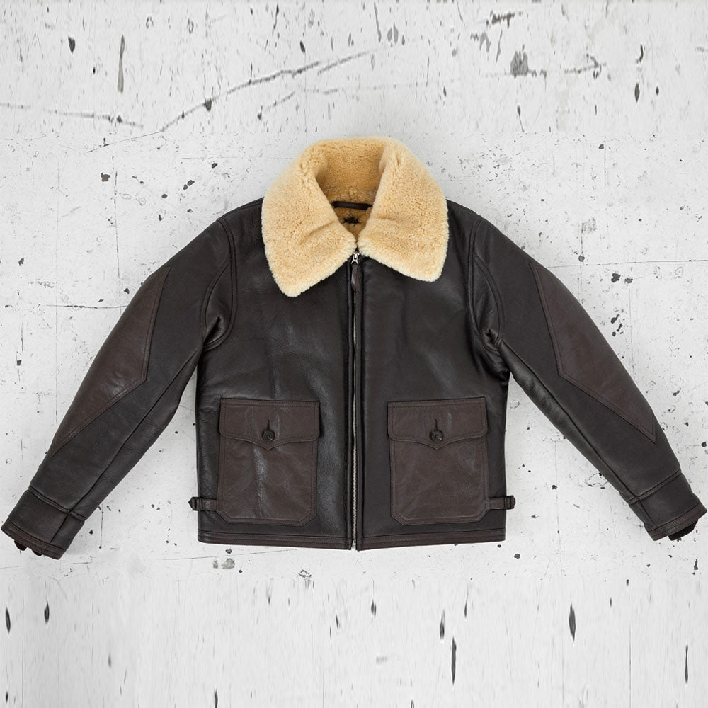 Men's Brown B-3 Shearling Bomber Jacket