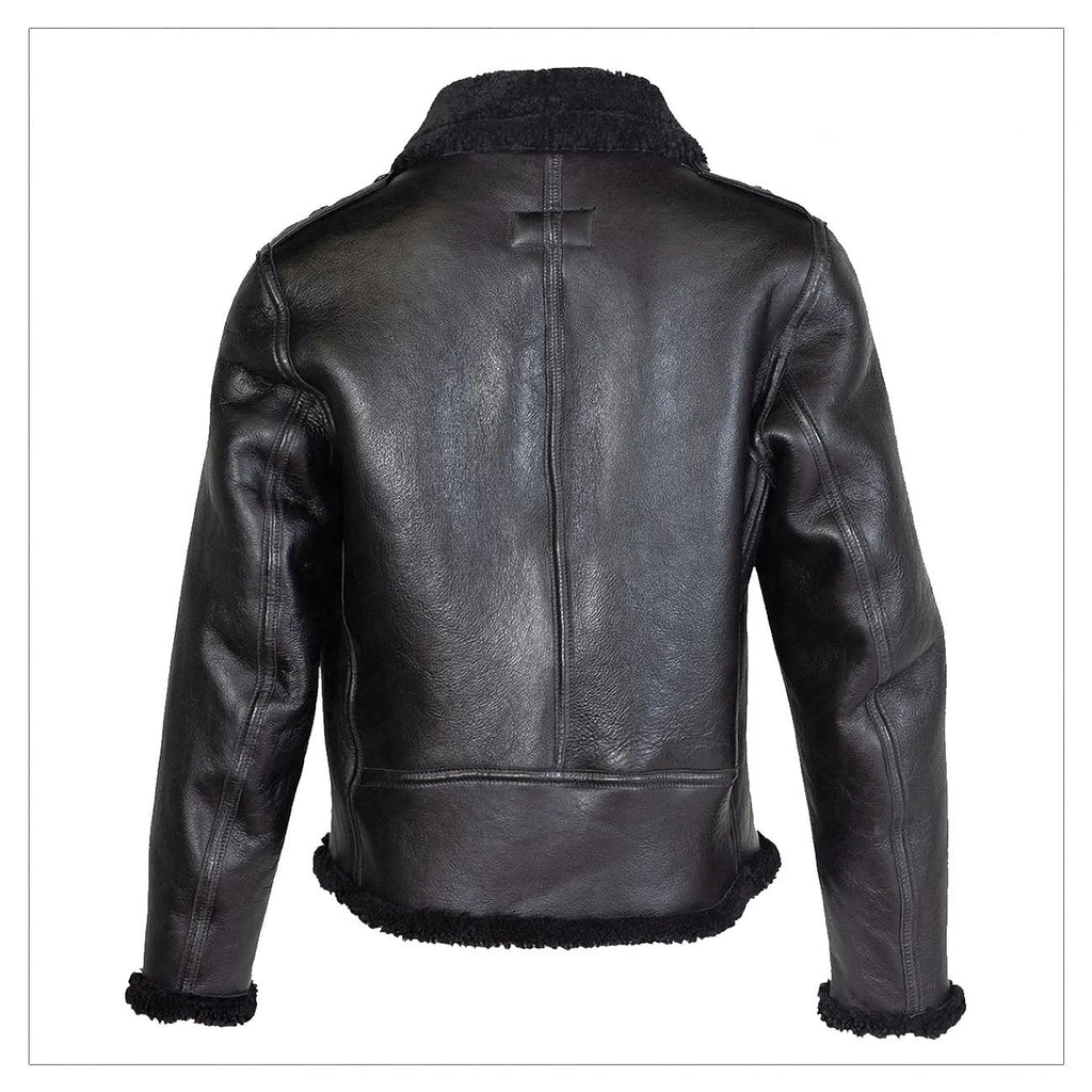 Sheepskin B3 Aviator Flying Airforce Black Shearling Jacket