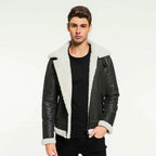 Men’s Charcoal Shearling Aviator Jacket
