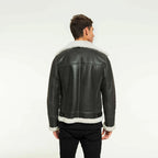 Men’s Charcoal Shearling Aviator Jacket