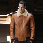 Men's Cognac Brown Shearling B-3 Flight Bomber Jacket – RAF Aviator Style