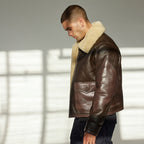 Men's Brown B-3 Shearling Bomber Jacket