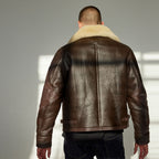 Men's Brown B-3 Shearling Bomber Jacket