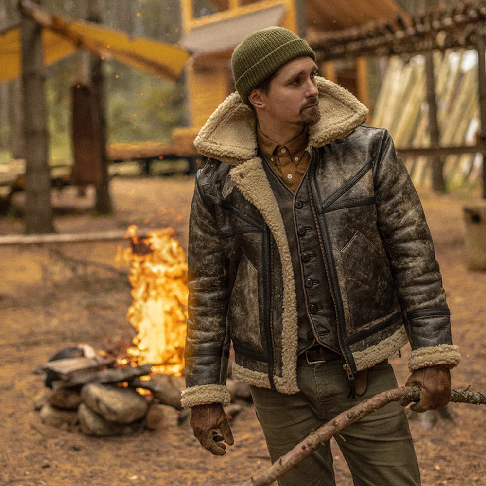 Men Sheepskin Leather Jacket
