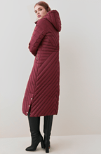 Women's Ox Red Puffer Trench Coat