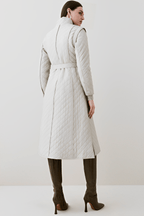 Women's Off-White Quilted Leather Trench Coat