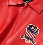 Salvage Red Leather Bomber Jackets