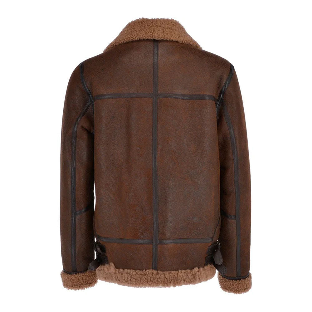 Men's B3 Aviator Sheepskin Shearling Bomber Leather Jacket