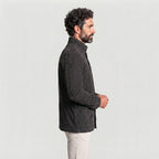 Men's Charcoal Suede Field Jacket - Leather Outlet