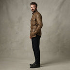 Men's Panther Style Motorcycle Leather Jacket - Leather Outlet