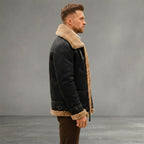 Men's Shearling Fur Leather Jacket - Leather Outlet