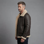 Men's B3 Style Sheepskin Leather Jacket - Leather Outlet