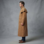 Men's Tan Leather Duster Coat - Leather Outlet