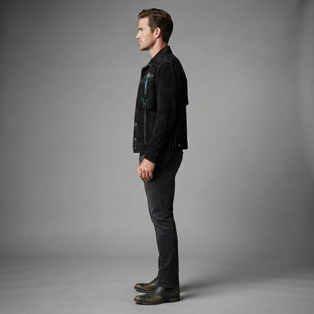 Men's Black Scully Leather Jacket - Leather Outlet