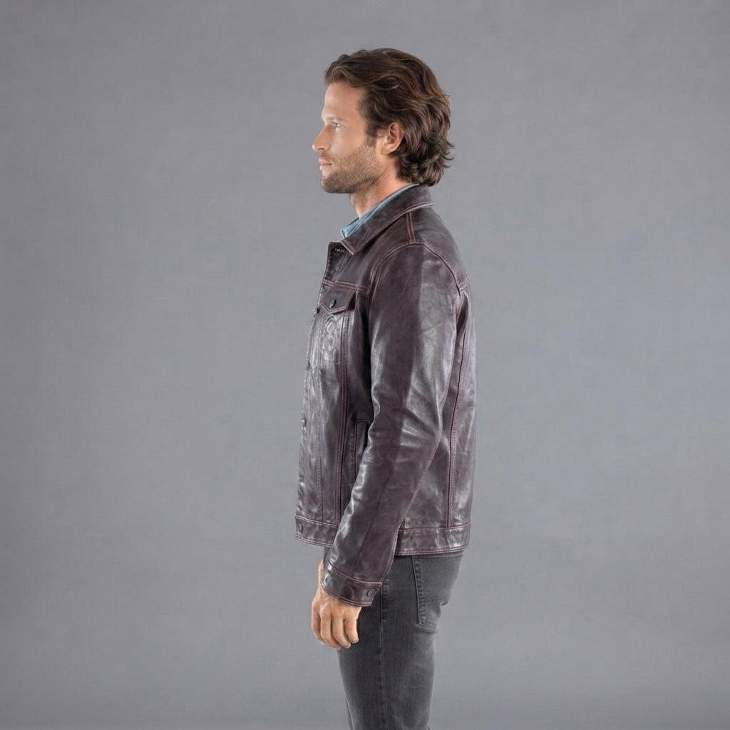 Men's Chocolate Brown Scully Leather Jacket - Leather Outlet