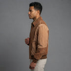 Men's Camel Brown Scully Leather Jacket - Leather Outlet