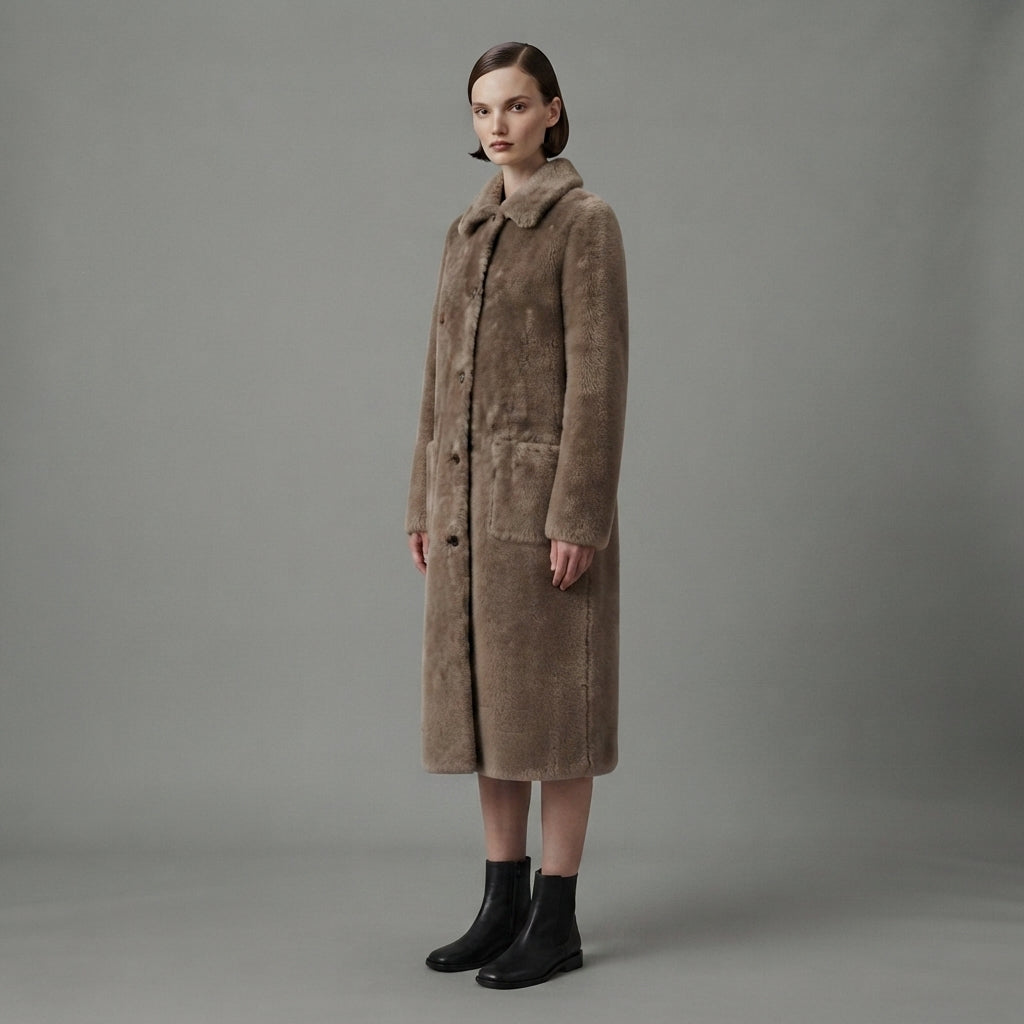 Women's Dark Grey Shearling Jacket