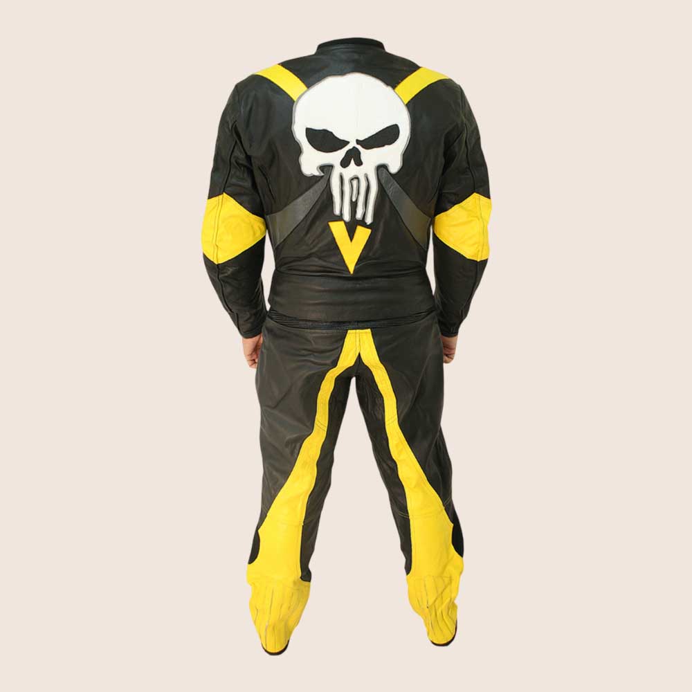 Skull Racer Motorbike Leather Suit
