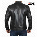 Luis Black Leather Cafe Racer Jacket