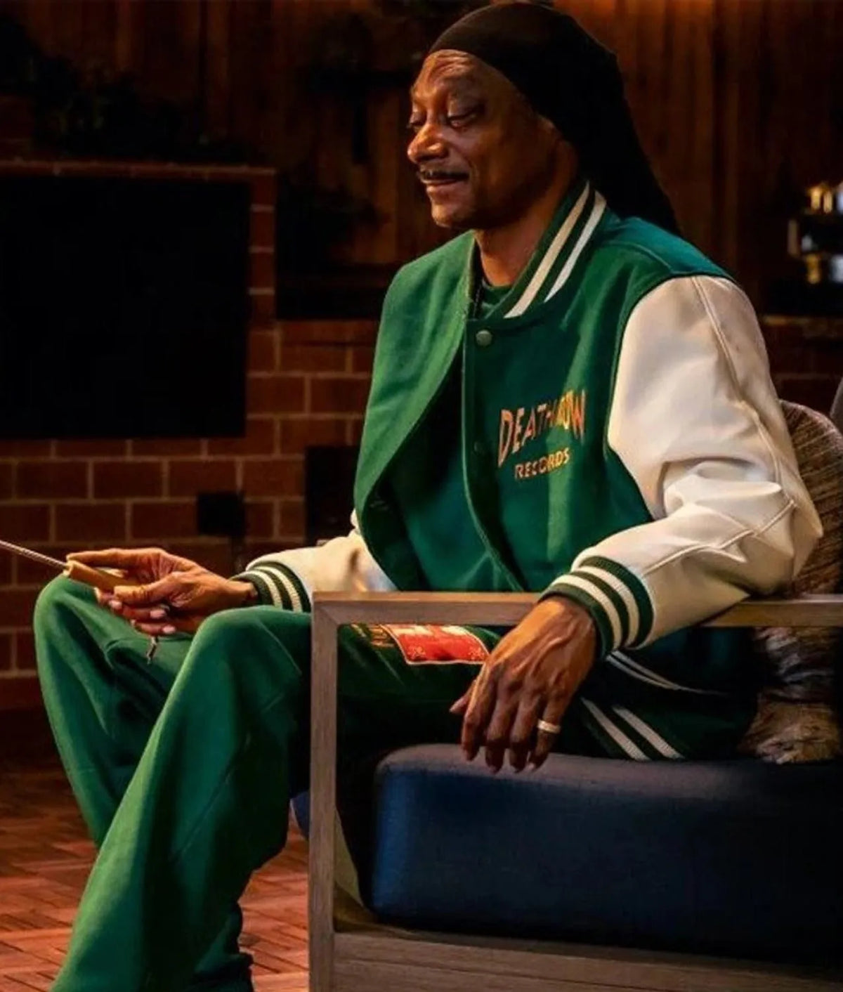 Snoop Dogg Death Row Records Green Varsity Jacket