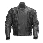 Black Zipped Leather Motorcycle Jacket
