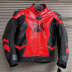 Spider-Man Racing Motorcycle Cowhide Leather Jacket