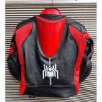Spider-Man Racing Motorcycle Cowhide Leather Jacket