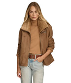 Stormi Shearling Aviator Suede Leather Jacket