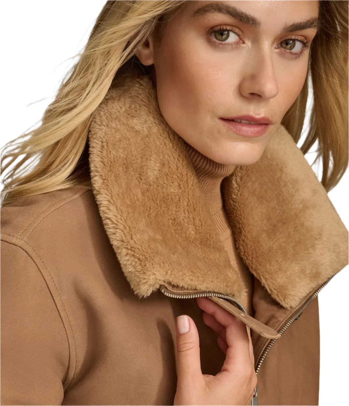 Stormi Shearling Aviator Suede Leather Jacket